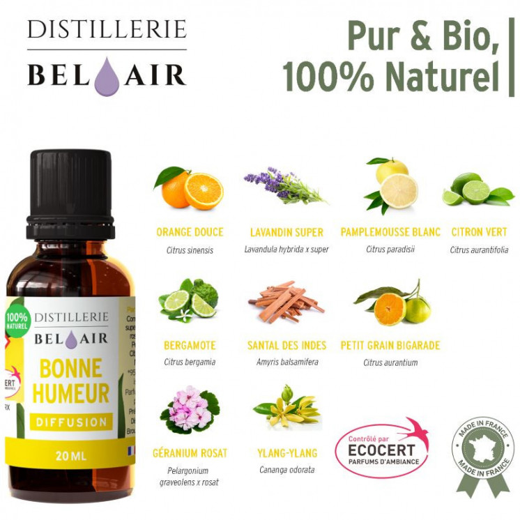 Bonne humeur - Parfum d'ambiance bio - 20 ml