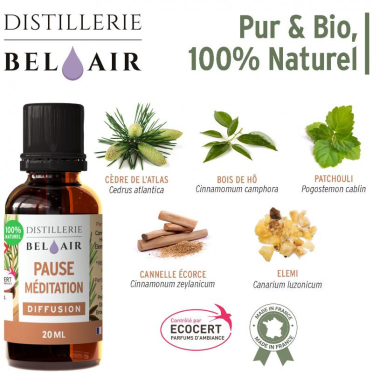 Pause Méditation - Parfum d'ambiance Bio - 20 ml